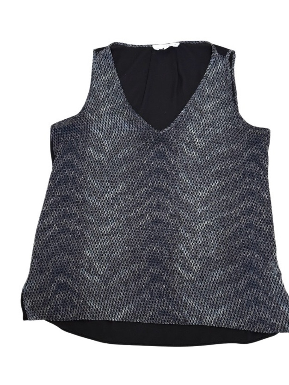 Lola & Sophie Snake‎ Print Tunic Top High Low Hemline Sheer Back Sleeveless Sz S